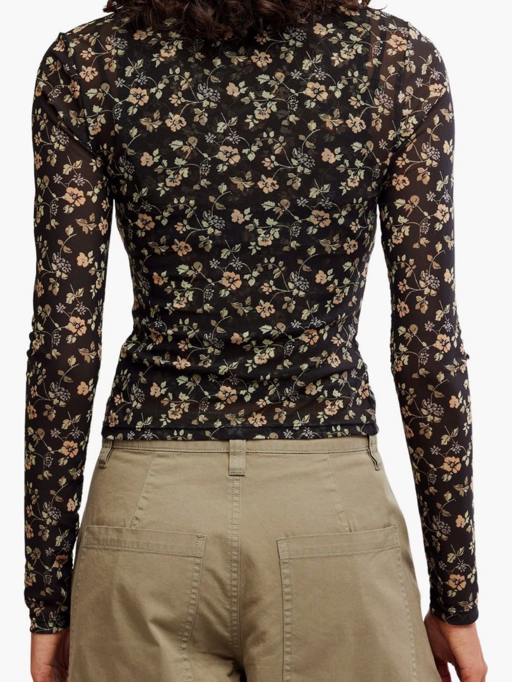 Free People Black Sheer Floral Crop Camisole and Cardigan Set - Picture 6 of 12